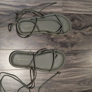American Eagle Outfitters Women's Green Strappy Sandals